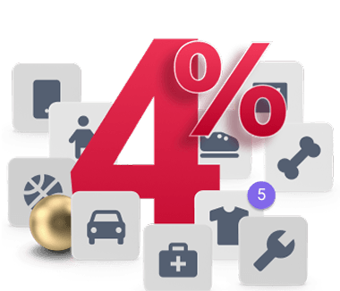 Four percent cashback
