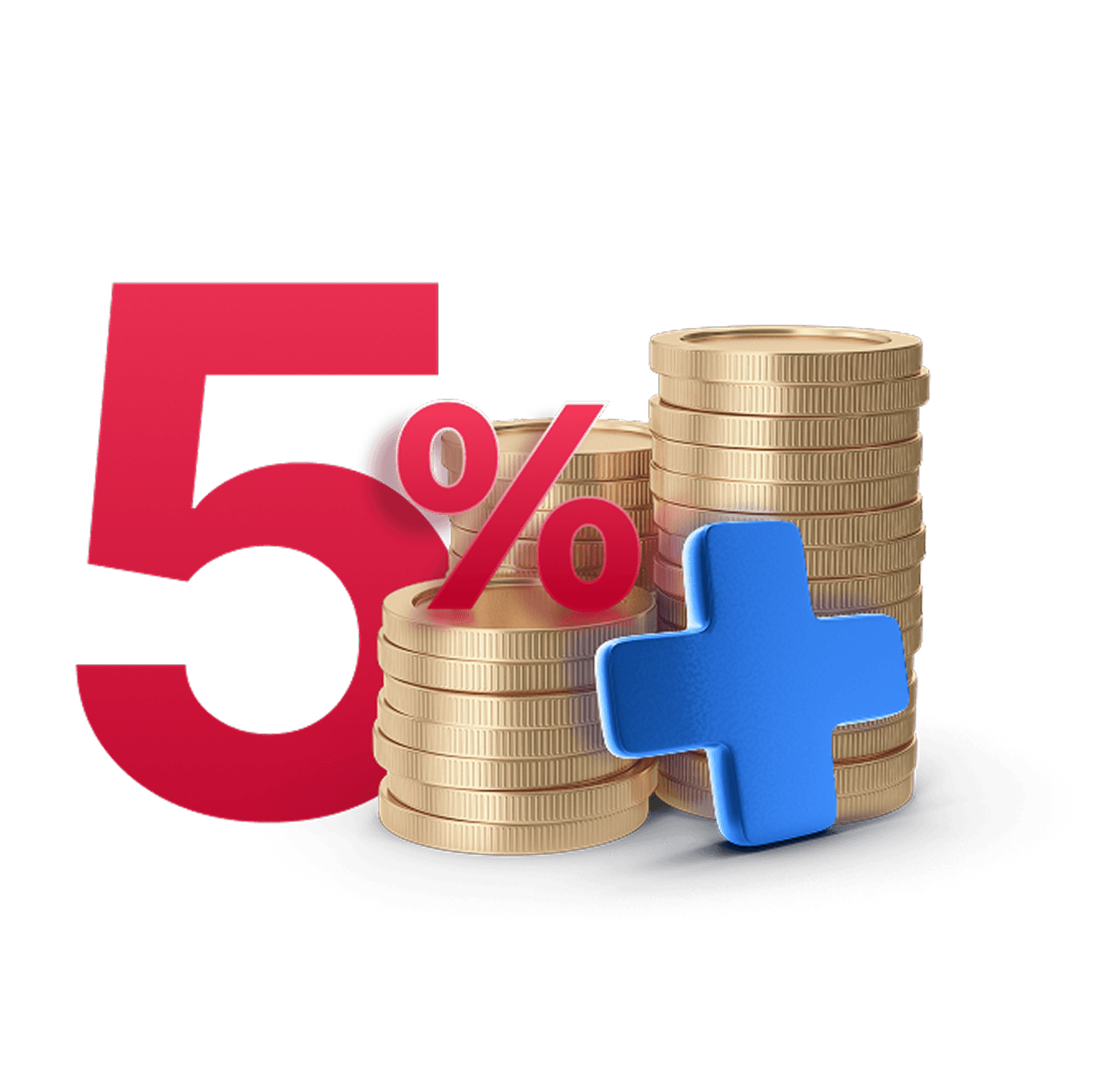 five percent coins